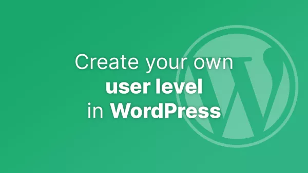 Create your own user level in WordPress